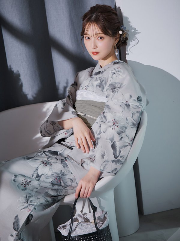 画像11: 【即日発送】クラシカルフラワー大人モード浴衣  【浴衣３点セット 浴衣/帯/下駄】[YMT] (11)