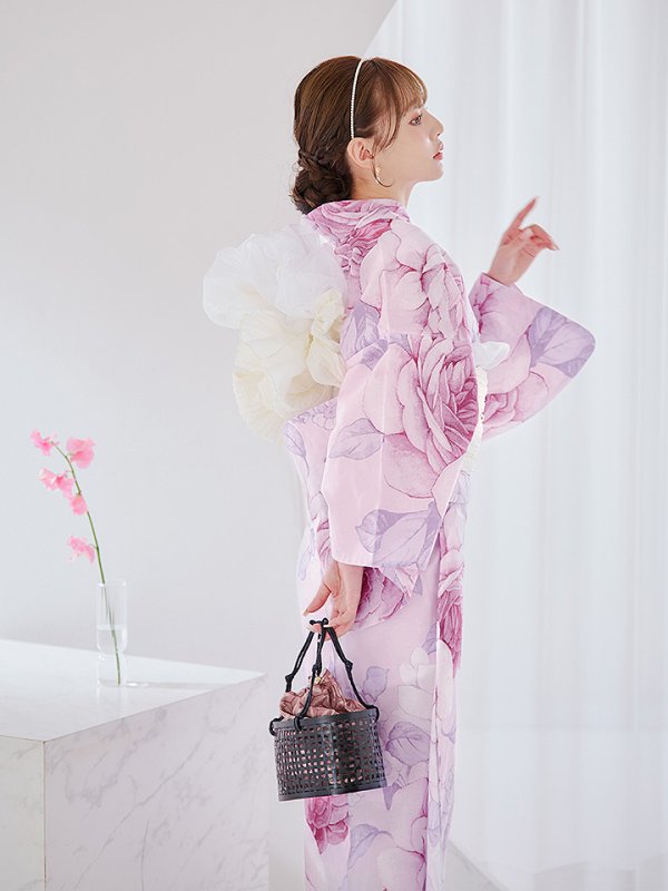 画像12: 【即日発送】アンティーク薔薇浴衣  【浴衣３点セット 浴衣/帯/下駄】[YMT] (12)