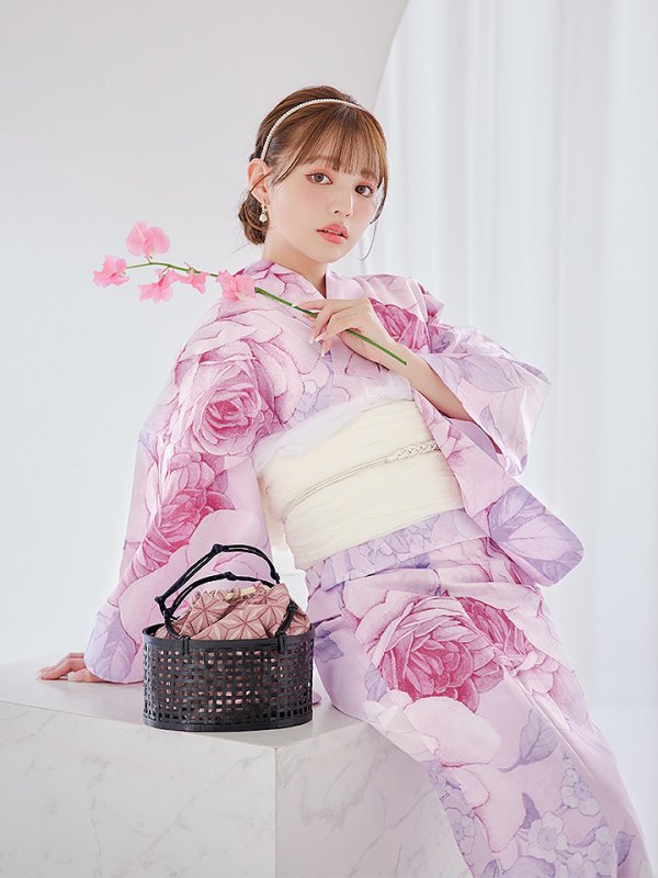 画像15: 【即日発送】アンティーク薔薇浴衣  【浴衣３点セット 浴衣/帯/下駄】[YMT] (15)