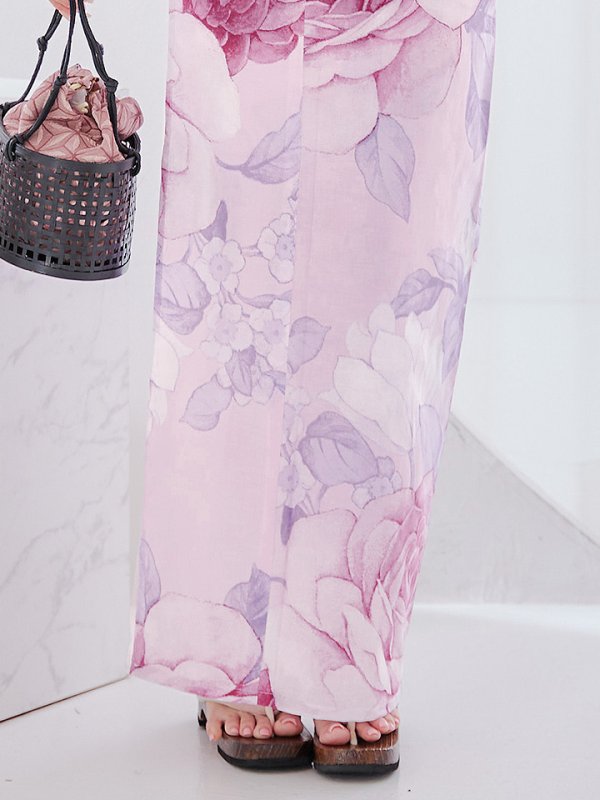 画像18: 【即日発送】アンティーク薔薇浴衣  【浴衣３点セット 浴衣/帯/下駄】[YMT] (18)