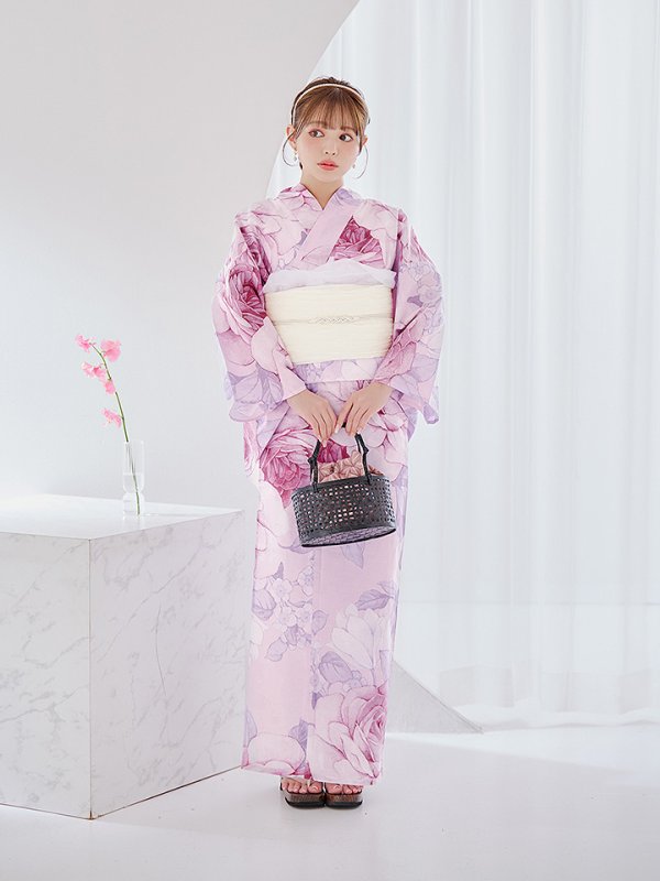 画像5: 【即日発送】アンティーク薔薇浴衣  【浴衣３点セット 浴衣/帯/下駄】[YMT] (5)