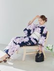 画像13: 【即日発送】ライラック牡丹ネイビー浴衣 【浴衣３点セット 浴衣/帯/下駄】OBI-hira-100-ok-15-WxW / HIMO-900-yn-3-GYxGD / YA-1027-wk-PL / GETA-01-kj-3-IV/ [/OF01] (13)