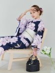 画像15: 【即日発送】ライラック牡丹ネイビー浴衣 【浴衣３点セット 浴衣/帯/下駄】OBI-hira-100-ok-15-WxW / HIMO-900-yn-3-GYxGD / YA-1027-wk-PL / GETA-01-kj-3-IV/ [/OF01] (15)