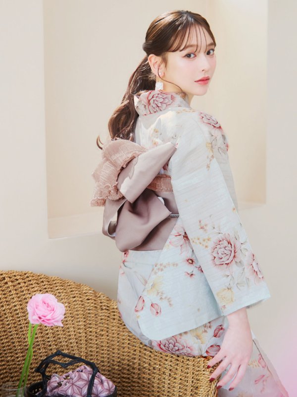 画像3: 【即日発送】赤黄色フラワー浴衣  【浴衣３点セット 浴衣/帯/下駄】[YMT] (3)