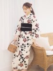 画像13: 【予約 / 5月下旬発送予定】水彩和モダン花柄浴衣 OBI-siwa-204-wk-1-B / HIMO-900-yn-4-GYxGY / YA-1026-kn-R / GETA-02-ok-8-RoseP/ [yo/OF01] (13)