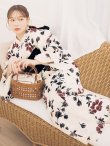 画像2: 【予約 / 5月下旬発送予定】水彩和モダン花柄浴衣 OBI-siwa-204-wk-1-B / HIMO-900-yn-4-GYxGY / YA-1026-kn-R / GETA-02-ok-8-RoseP/ [yo/OF01] (2)