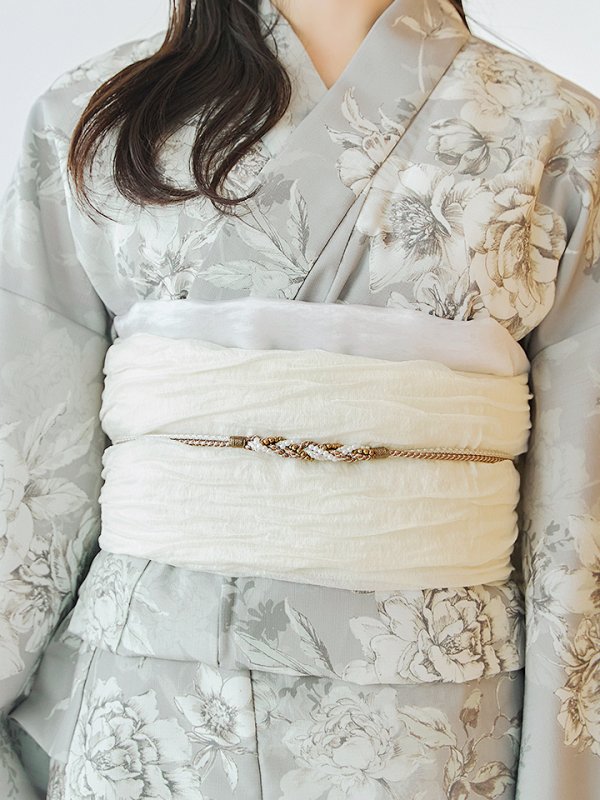 画像16: 【即日発送】クラシカルグレイッシュフラワー浴衣  【浴衣３点セット 浴衣/帯/下駄】[YMT] (16)