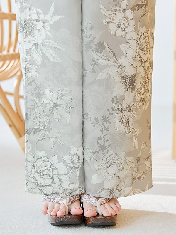 画像17: 【即日発送】クラシカルグレイッシュフラワー浴衣  【浴衣３点セット 浴衣/帯/下駄】[YMT] (17)