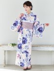 画像4: 【Riuコラボ】【予約/5月中旬発送予定】ブルーアイボリーピオニー浴衣 OBI-siwa-200-kj-11-Rose / HIMO-906-yn-PEARL / HEKO-800-sb-5-WH / YA-1001-kj-BL  / YA-1023-wk-P / GETA-01-kj-3-IV [YMT] (4)