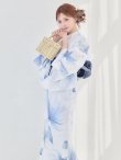 画像9: 送料無料！凛と咲く清涼蒼花浴衣【浴衣３点セット 浴衣/帯/下駄】[OF04]【予約 / 4月下旬発送予定】 (9)