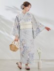 画像5: 【予約 / 7月上旬発送予定】セパレートブルーローズ浴衣 OBI-siwa-200-kj-13-OW / HIMO-903-kj-W / HEKO-800-sb-5-W / YA-953-kn-BL / GETA-01-kj-2-BL / [y/OF01] (5)