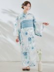 画像4: 【予約 / 7月上旬発送予定】セパレート水彩フラワー浴衣 OBI-siwa-204-wk-2-LBL / HIMO-900-yn-5-IV / HEKO-800-sb-5-W / YA-1023-wk-BL / GETA-01-kj-3-IV/ [yo/OF01] (4)