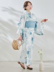 画像5: 【予約 / 7月上旬発送予定】セパレート水彩フラワー浴衣 OBI-siwa-204-wk-2-LBL / HIMO-900-yn-5-IV / HEKO-800-sb-5-W / YA-1023-wk-BL / GETA-01-kj-3-IV/ [yo/OF01] (5)
