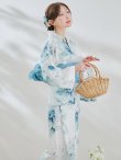 画像8: 【予約 / 7月上旬発送予定】セパレート水彩フラワー浴衣 OBI-siwa-204-wk-2-LBL / HIMO-900-yn-5-IV / HEKO-800-sb-5-W / YA-1023-wk-BL / GETA-01-kj-3-IV/ [yo/OF01] (8)