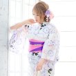 画像3: 【浴衣SALE】【浴衣】白地x桜の花模様浴衣セット（Yheko-WH/Yhimo205 /19obi-4/CG-17-P）[OF01] (3)
