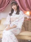 画像10: 【即日発送！】白地×淡い牡丹模様のモダン浴衣セット 【浴衣３点セット 浴衣/帯/下駄】[YMT] (10)
