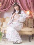 画像6: 【即日発送！】白地×淡い牡丹模様のモダン浴衣セット 【浴衣３点セット 浴衣/帯/下駄】[YMT] (6)