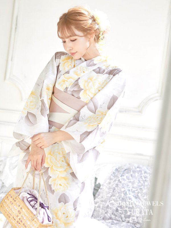 画像3: 【即日発送】【浴衣】グラデ薔薇浴衣セット【浴衣３点セット浴衣/帯/下駄】[OF04] (3)