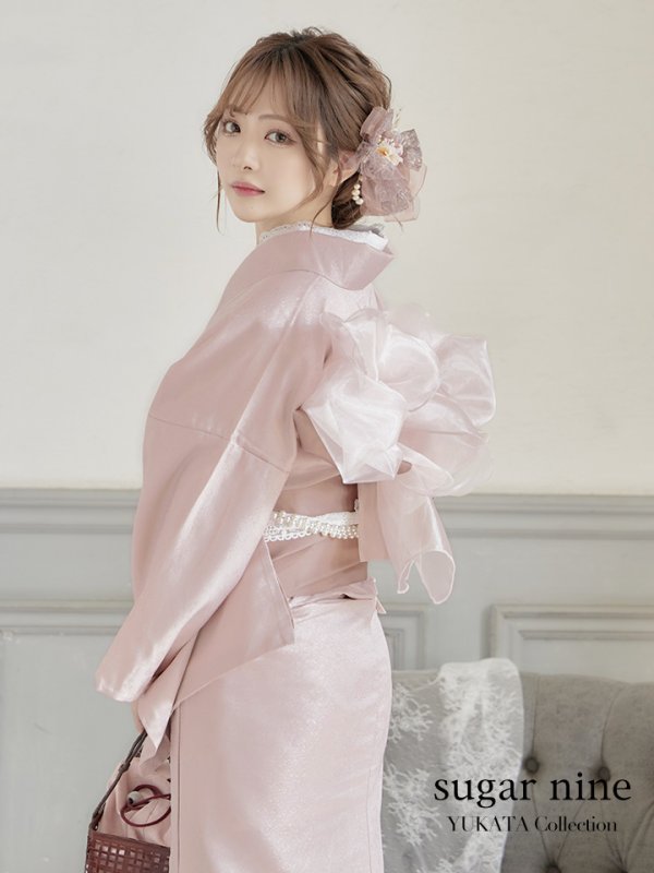 画像2: 【即日発送】【浴衣】ピンク無地浴衣【浴衣３点セット浴衣/帯/下駄】[YMT] (2)