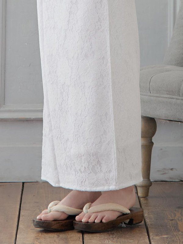 画像7: 【即日発送】【浴衣セール！】白レース浴衣  【浴衣３点セット 浴衣/帯/下駄】[YMT] (7)