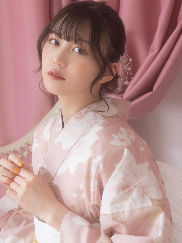 画像9: 【即日発送】【浴衣】くすみピンク地のホワイト牡丹浴衣【浴衣３点セット 浴衣/帯/下駄】[YMT] (9)