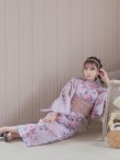 画像13: 【浴衣セール！】【即日発送】ピンクストライプ地x紫陽花浴衣  【浴衣３点セット 浴衣/帯/下駄】OBI-siwa-202-ok-1-BE / HIMO-900-yn-7-MOC / YA-1079-kj-4-W / HEKO-800-sb-3-BR / GETA-02-ok-5-P [YMT] (13)