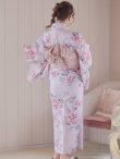 画像8: 【浴衣セール！】【即日発送】ピンクストライプ地x紫陽花浴衣  【浴衣３点セット 浴衣/帯/下駄】OBI-siwa-202-ok-1-BE / HIMO-900-yn-7-MOC / YA-1079-kj-4-W / HEKO-800-sb-3-BR / GETA-02-ok-5-P [YMT] (8)