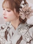 画像6: 【即日発送】ベージュ地にホワイトの百合柄浴衣  【浴衣３点セット 浴衣/帯/下駄】[YMT] (6)