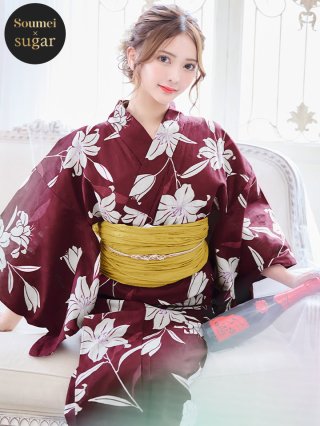 即日発送! 白地×流線金魚浴衣 【浴衣3点セット 浴衣/帯/下駄