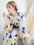 画像10: 【即日発送】【浴衣】イエローとブルーのニュアンス花柄浴衣【YMT】 (10)