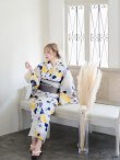 画像15: 【即日発送】【浴衣】イエローとブルーのニュアンス花柄浴衣【YMT】 (15)