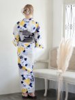 画像8: 【即日発送】【浴衣】イエローとブルーのニュアンス花柄浴衣【YMT】 (8)