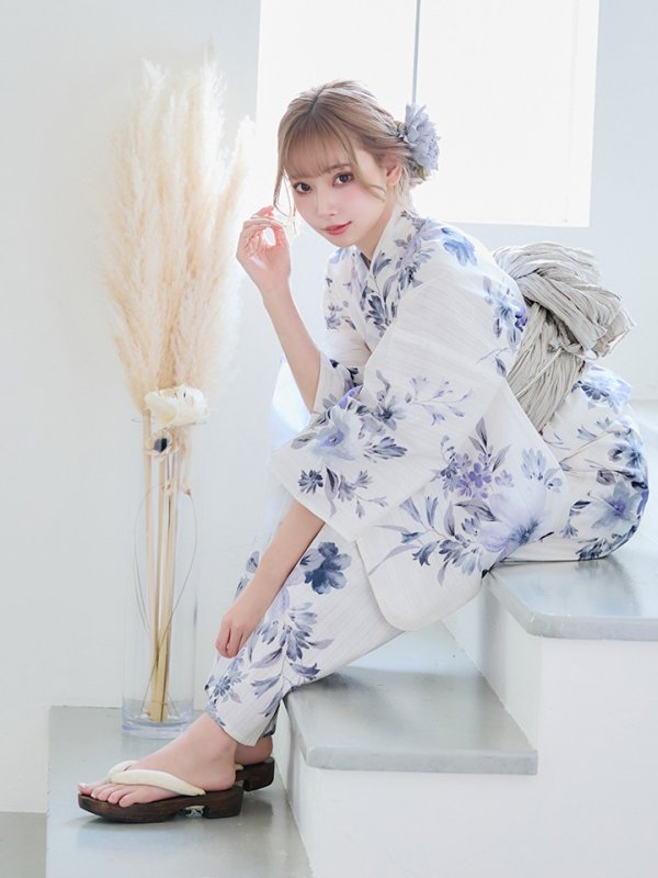 画像11: 【即日発送！】可憐なニュアンスパープル鈴蘭浴衣  【浴衣３点セット 浴衣/帯/下駄】[YMT] (11)