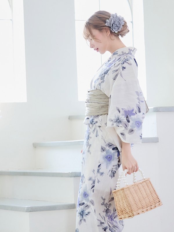 画像15: 【即日発送！】可憐なニュアンスパープル鈴蘭浴衣  【浴衣３点セット 浴衣/帯/下駄】[YMT] (15)