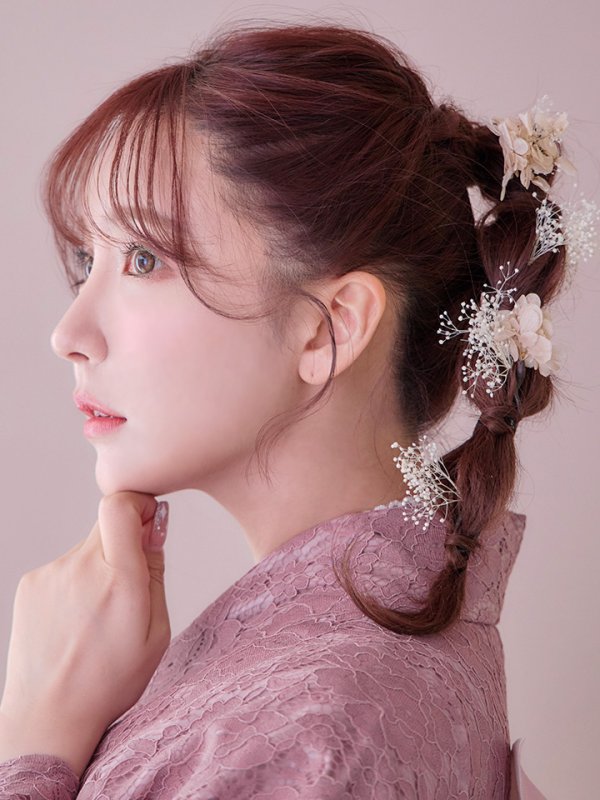 画像6: 【即日発送】ダスティピンクのレース浴衣  【浴衣３点セット 浴衣/帯/下駄】[YMT] (6)