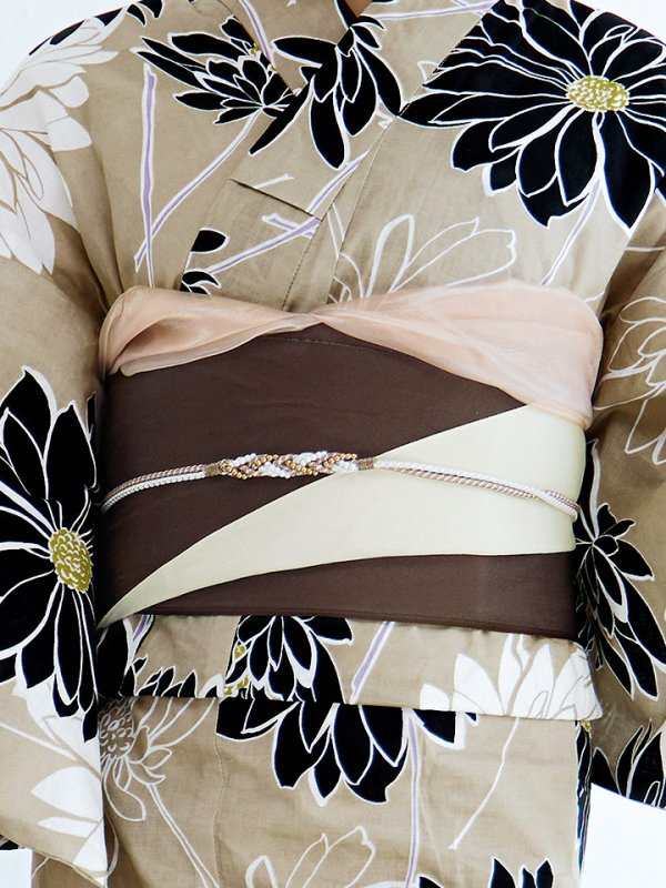 画像15: 【即日発送】レトロモダンマーガレット浴衣  【浴衣３点セット 浴衣/帯/下駄】[YMT] (15)