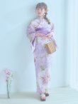 画像1: 【即日発送】ニュアンス朝顔ピンク浴衣 OBI-g-500-kj-3-PL / HIMO-900-yn-8-P / HEKO-800-sb-5-W / YA-943-kj-PL / YA-982-kn-P / GETA-01-kj-7-P [YMT] (1)