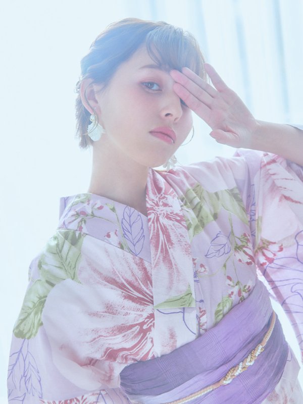 画像12: 【即日発送】ニュアンス朝顔ピンク浴衣  【浴衣３点セット 浴衣/帯/下駄】[YMT] (12)