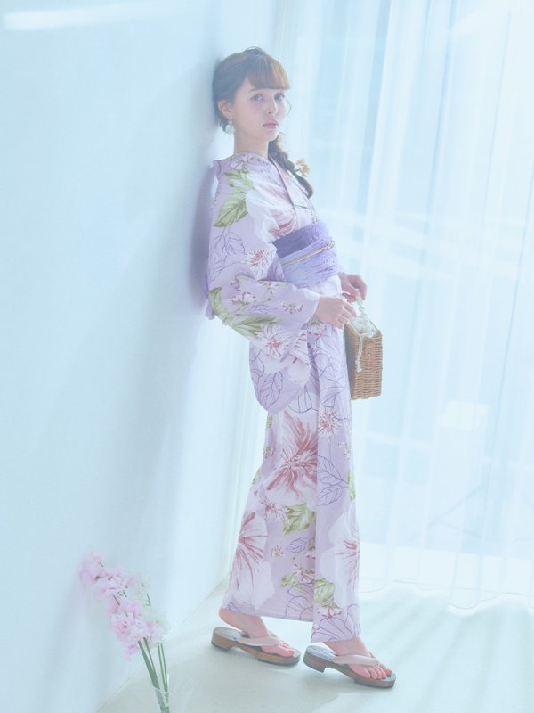 画像9: 【即日発送】ニュアンス朝顔ピンク浴衣  【浴衣３点セット 浴衣/帯/下駄】[YMT] (9)