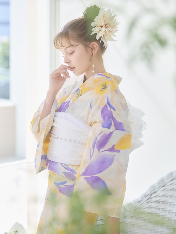 画像11: 【即日発送】鮮やか×大柄フラワー浴衣  【浴衣３点セット 浴衣/帯/下駄】[YMT] (11)