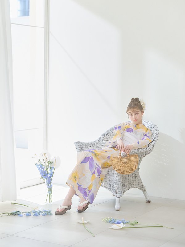 画像13: 【即日発送】鮮やか×大柄フラワー浴衣  【浴衣３点セット 浴衣/帯/下駄】[YMT] (13)