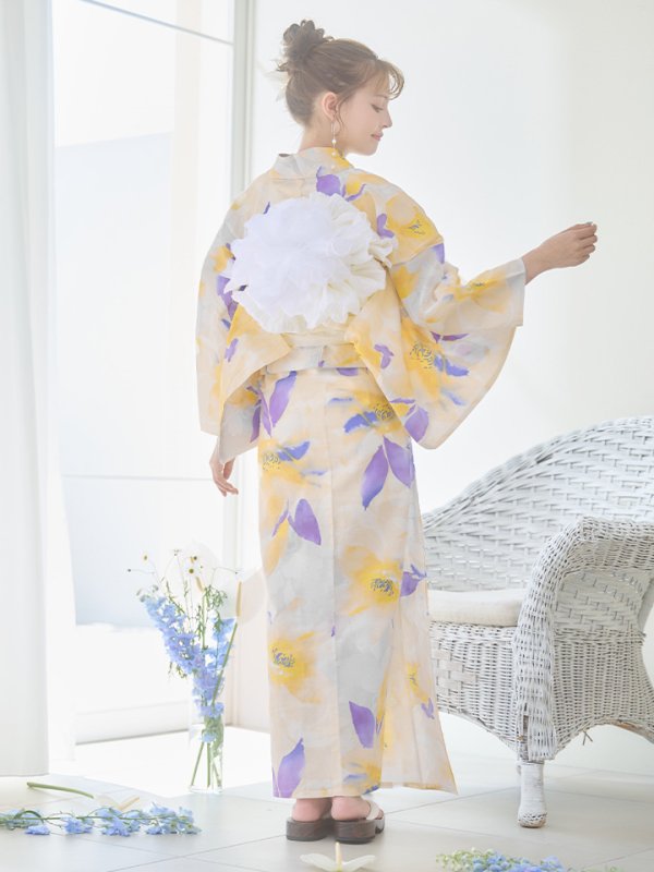 画像21: 【即日発送】鮮やか×大柄フラワー浴衣  【浴衣３点セット 浴衣/帯/下駄】[YMT] (21)