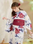 画像13: 【即日発送】ホワイト×レッド牡丹浴衣  【浴衣３点セット 浴衣/帯/下駄】OBI-siwa-202-ok-10-R / HIMO-902-kj-5-RosePK / HEKO-800-sb-5-W / YA-72-kn-R / GETA-02-ok-7-R[YMT] (13)