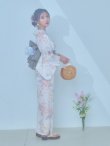 画像2: 【即日発送】ホワイトベージュ紫陽花浴衣 OBI-siwa-202-ok-8-GY / HIMO-900-yn-5-IV / HEKO-800-sb-5-W / YA-1024-wk-BE / GETA-02-ok-2-IV[YMT] (2)