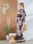 画像10: 【即日発送】ブラウンパープルリリー浴衣  【浴衣３点セット 浴衣/帯/下駄】[YMT] (10)