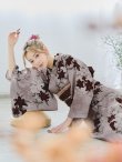 画像14: 【即日発送】ブラウンパープルリリー浴衣  【浴衣３点セット 浴衣/帯/下駄】[YMT] (14)