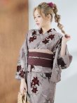 画像7: 【即日発送】ブラウンパープルリリー浴衣  【浴衣３点セット 浴衣/帯/下駄】[YMT] (7)