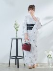 画像14: 【即日発送】ホワイト×線画フラワー浴衣  【浴衣３点セット 浴衣/帯/下駄】[YMT] (14)