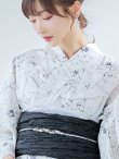 画像18: 【即日発送】ホワイト×線画フラワー浴衣  【浴衣３点セット 浴衣/帯/下駄】[YMT] (18)