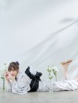 画像8: 【即日発送】ホワイト×線画フラワー浴衣  【浴衣３点セット 浴衣/帯/下駄】[YMT] (8)